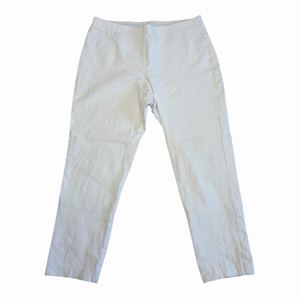Karen Kane White Pull On Straight Leg Pants Women’s XL Stretch Casual USA Made